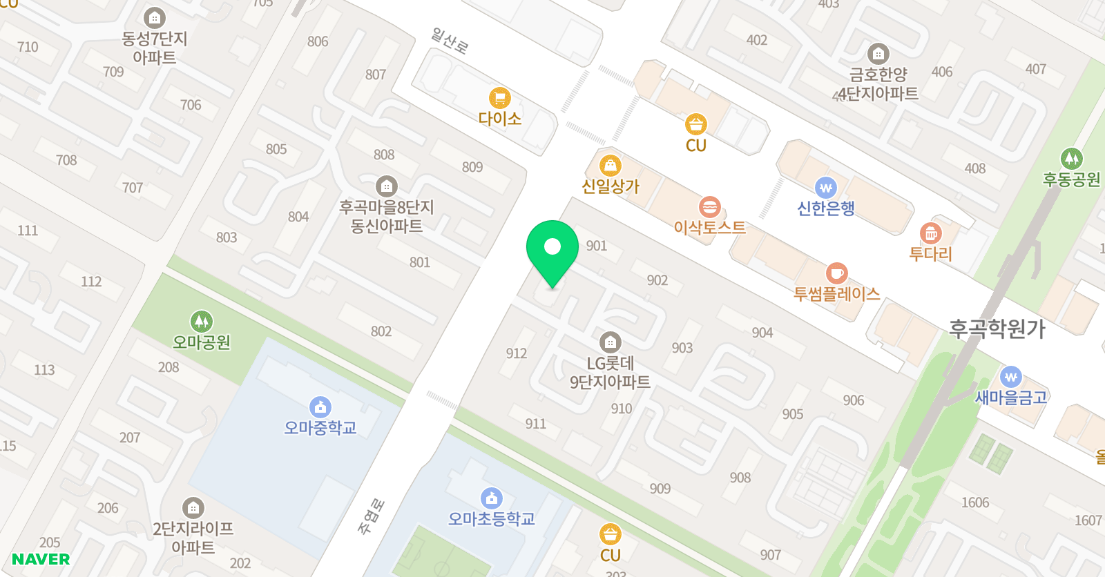 후곡 캠퍼스MJ 민지수학 위치