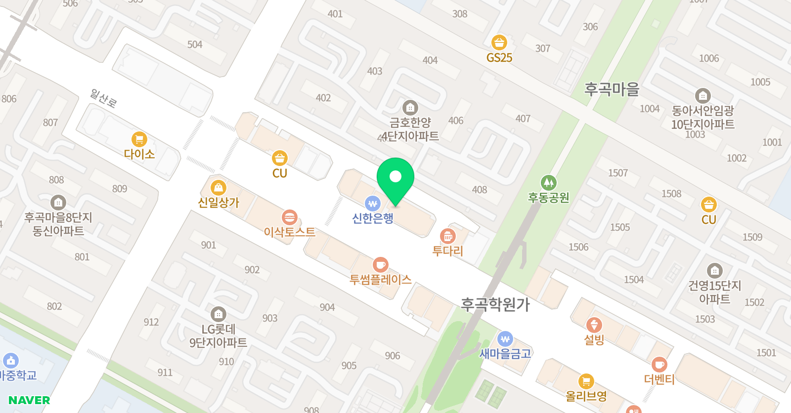 바른 미술학원 일산캠퍼스 위치