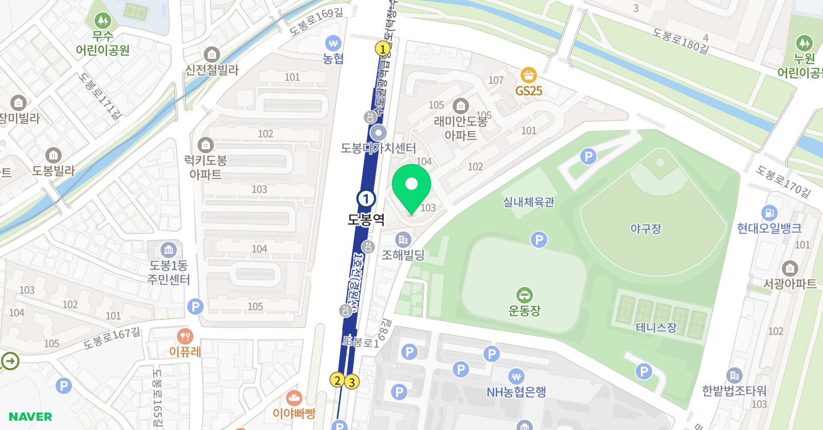 스마트해법 수학 래미안도봉점 위치