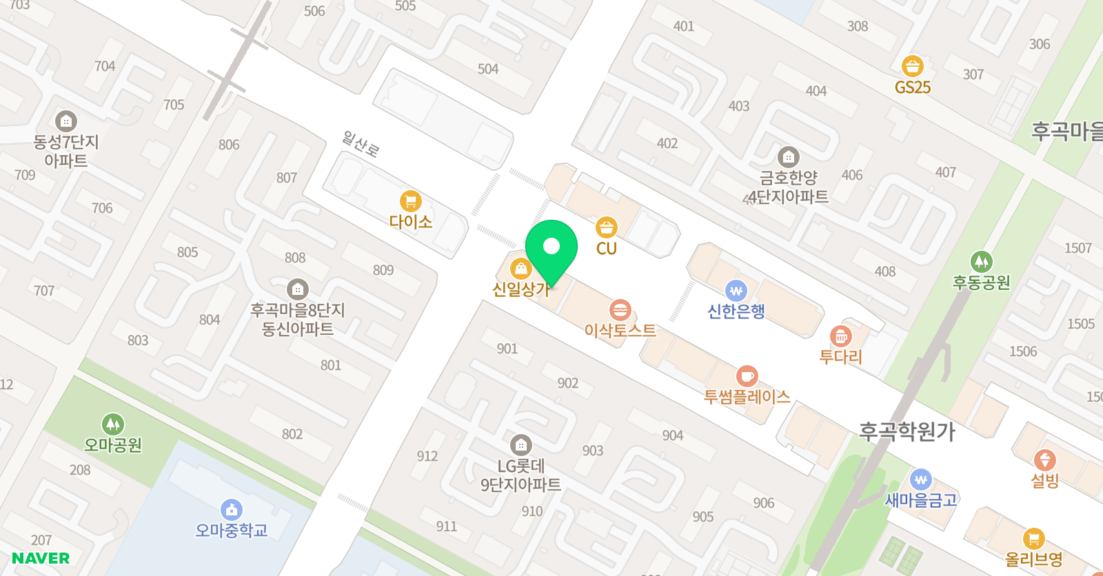 김선희 영어학원 프리미어1관 일산후곡 위치