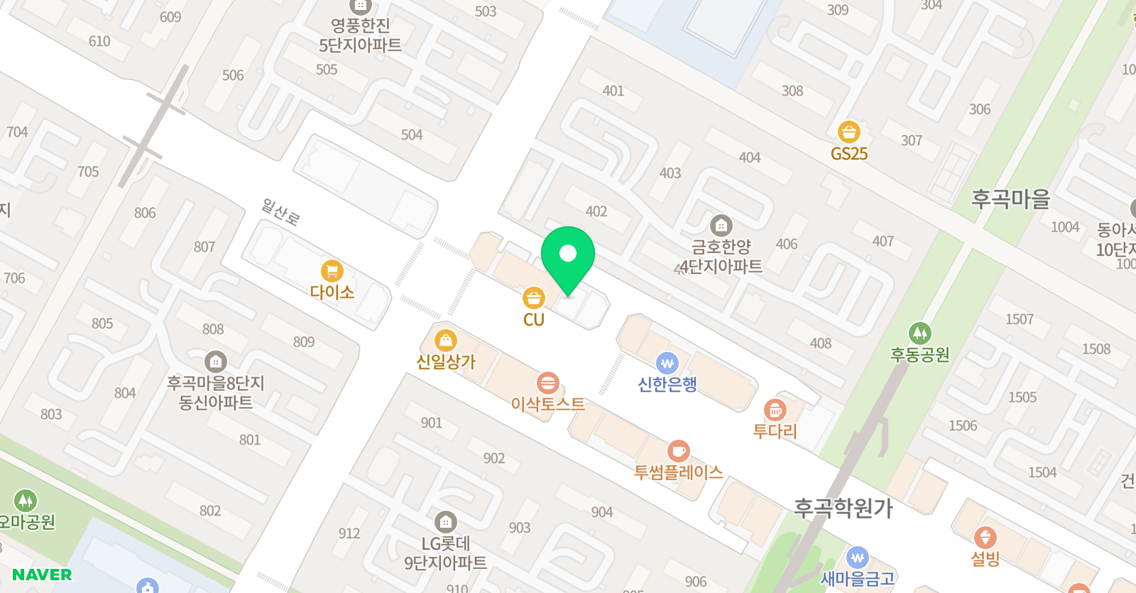 더레전드 학원 후곡본원 위치