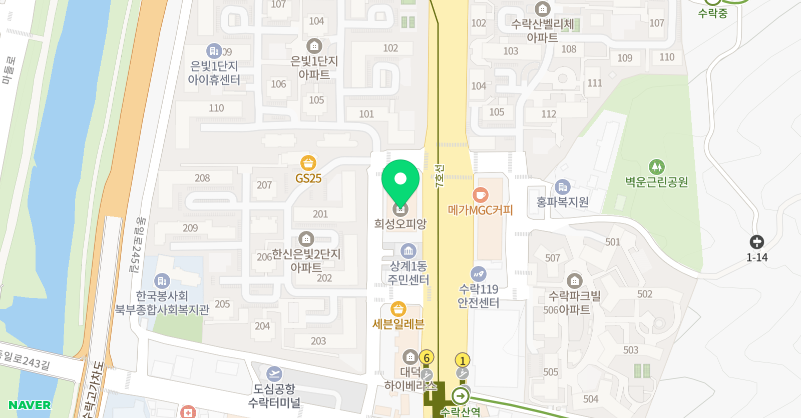 한국세움 초등1관 학원 위치