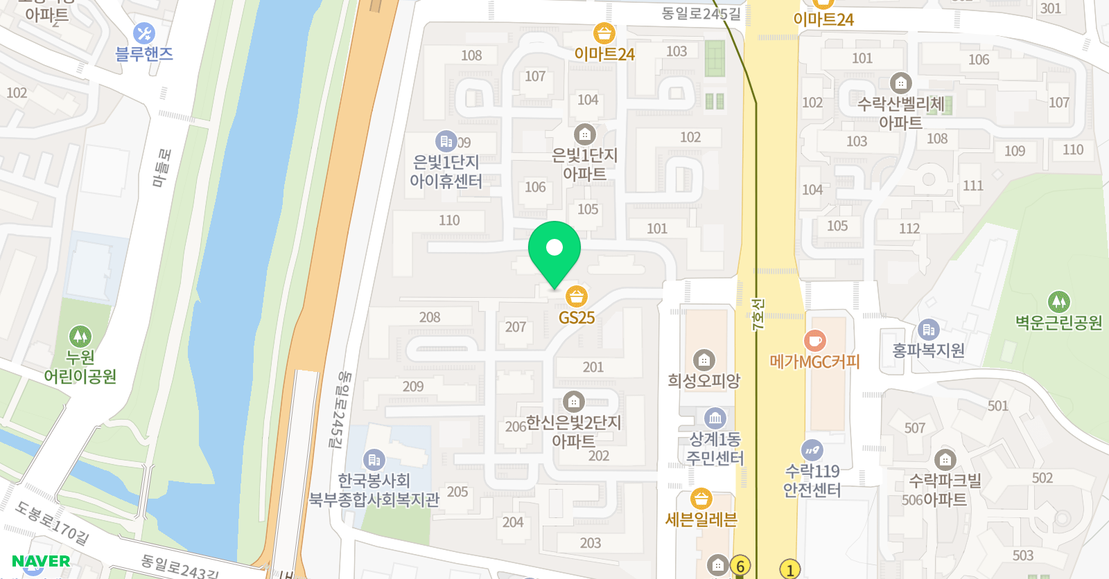 스마트해법 수학 상계은빛2단지점 위치