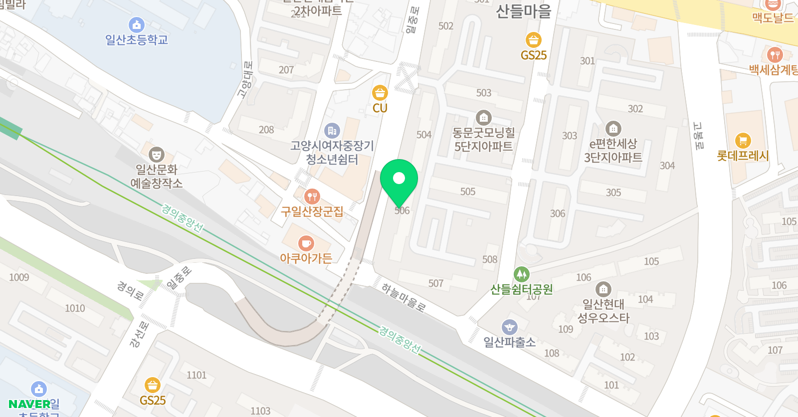 뮤엠영어 산들NEST 위치