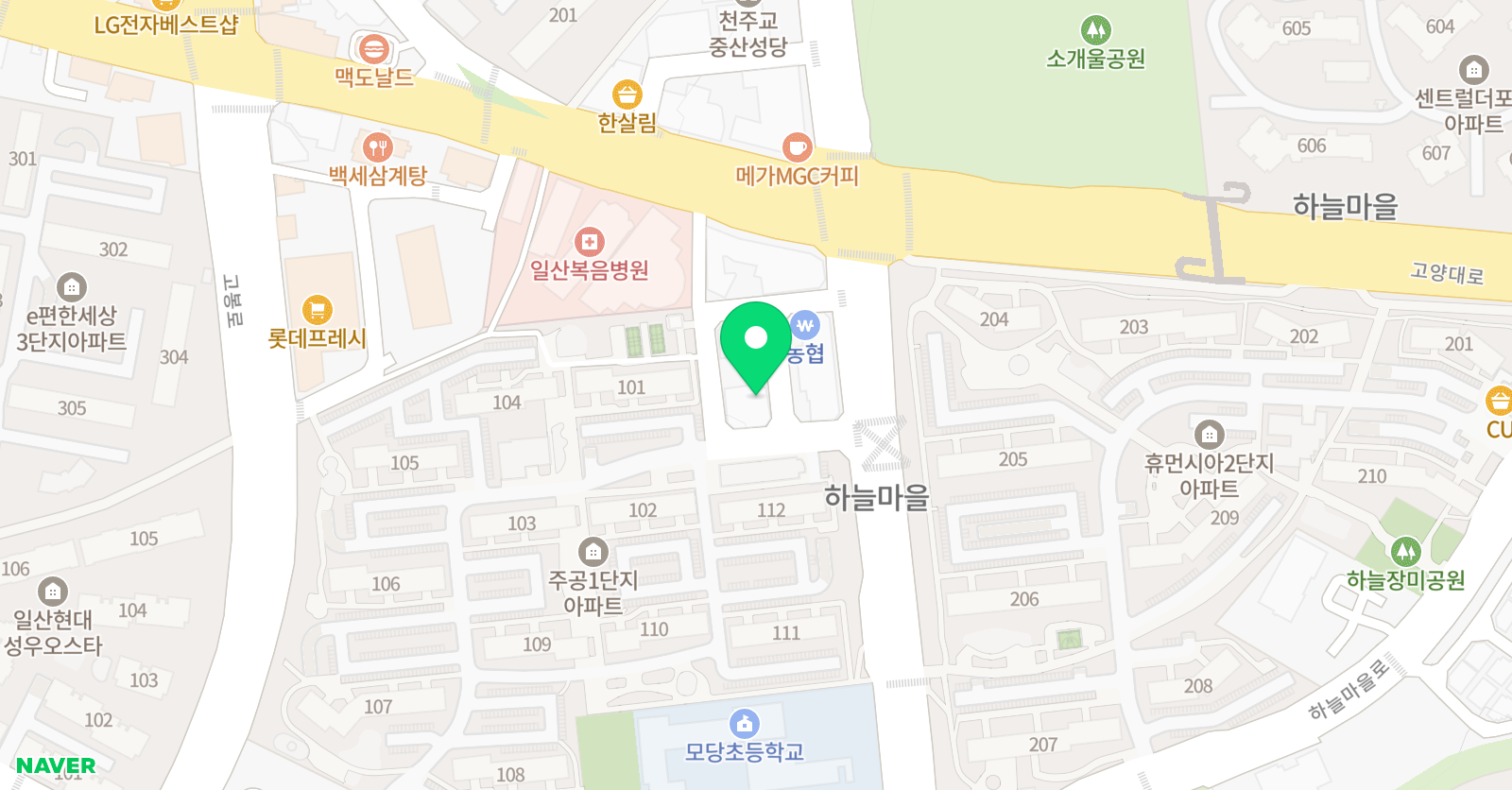 중산이화 음악학원 행복한미술공작소 위치