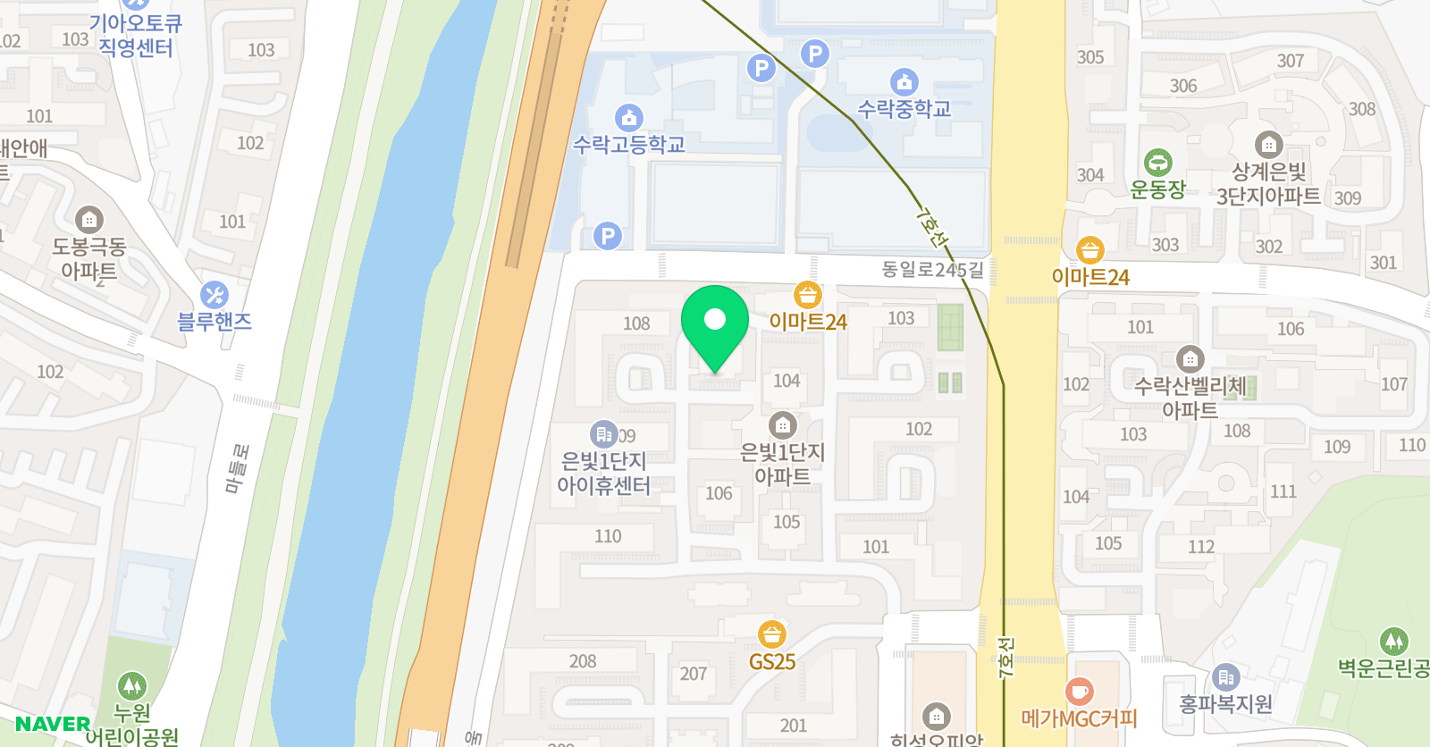 스마트해법 수학 노원상계은빛1단지점 위치