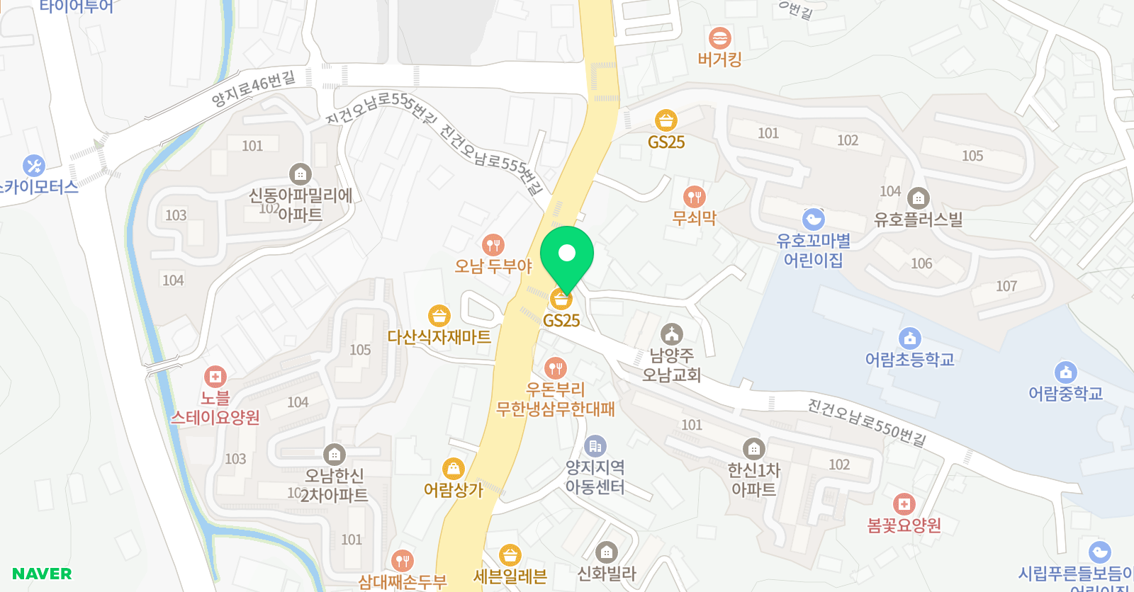 GnB 어학원 오남캠퍼스 위치
