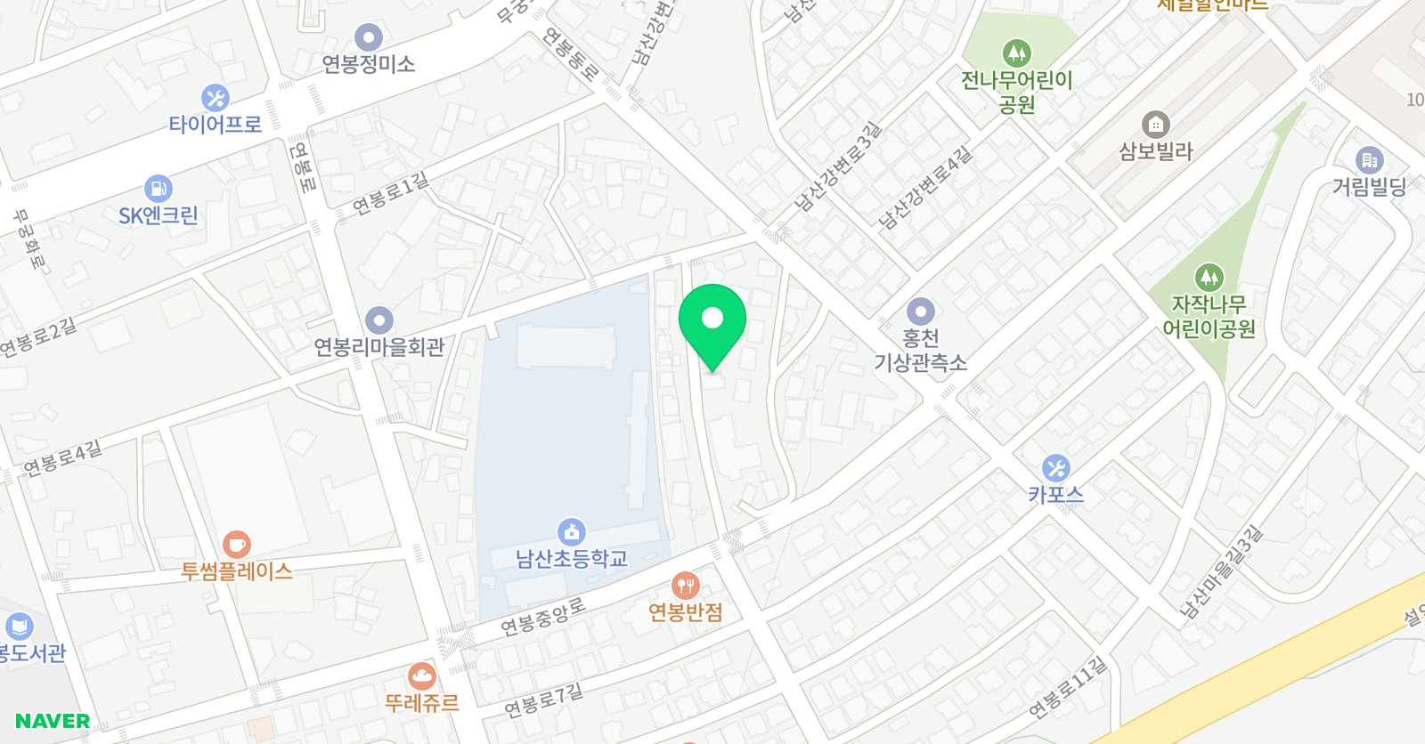 리드인독서중심논술 학원 홍천남산초점 위치