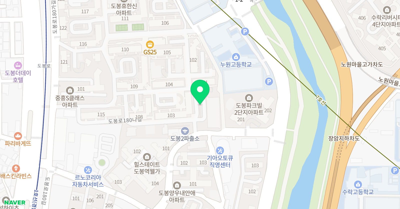 미래엔수학 YBM램클래스 도봉한솔 수학학원 위치