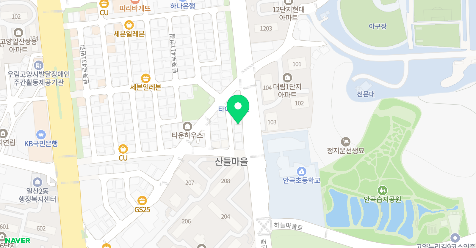 엘원짐 주짓수학원 중산점 위치