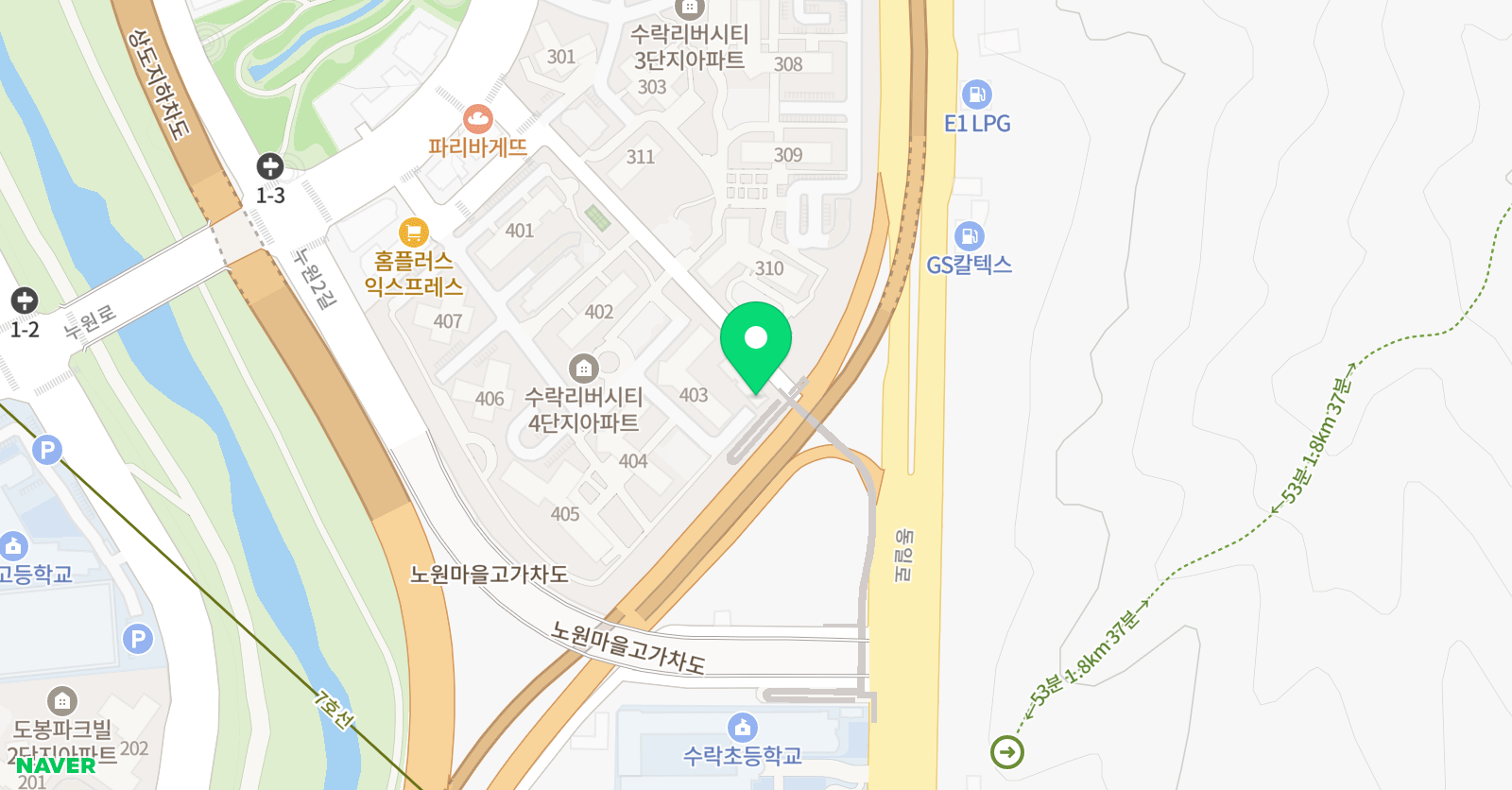 잉글리시아이 수학학원 수락리버시티점 위치