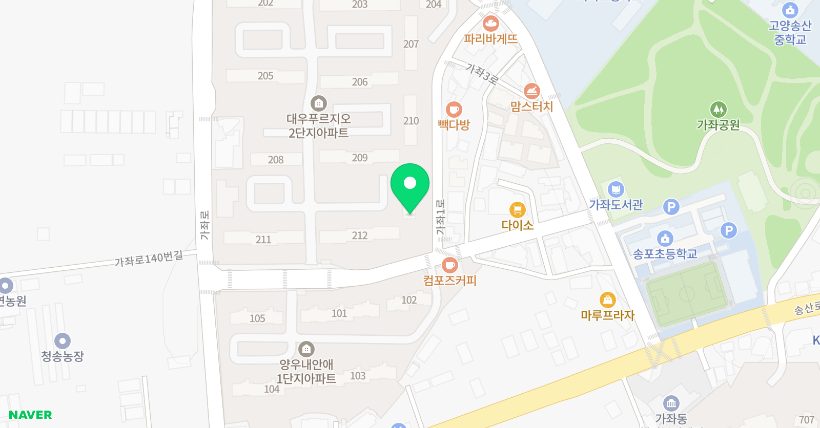 뮤엠 영어 가좌푸르지오NEST 위치