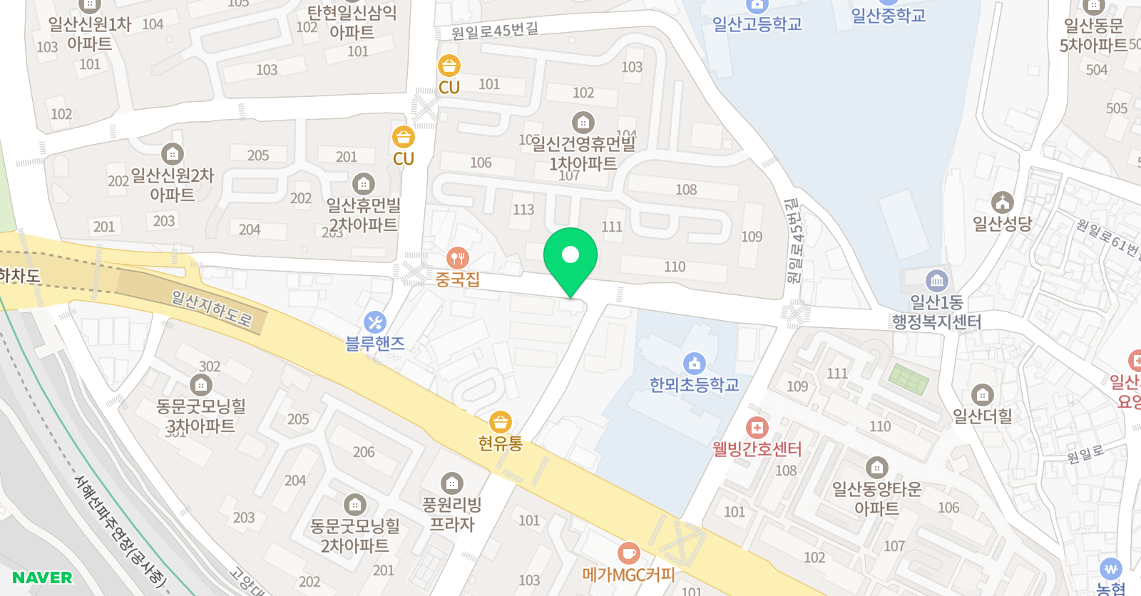튼튼영어마스터클럽 일산한뫼학원 위치