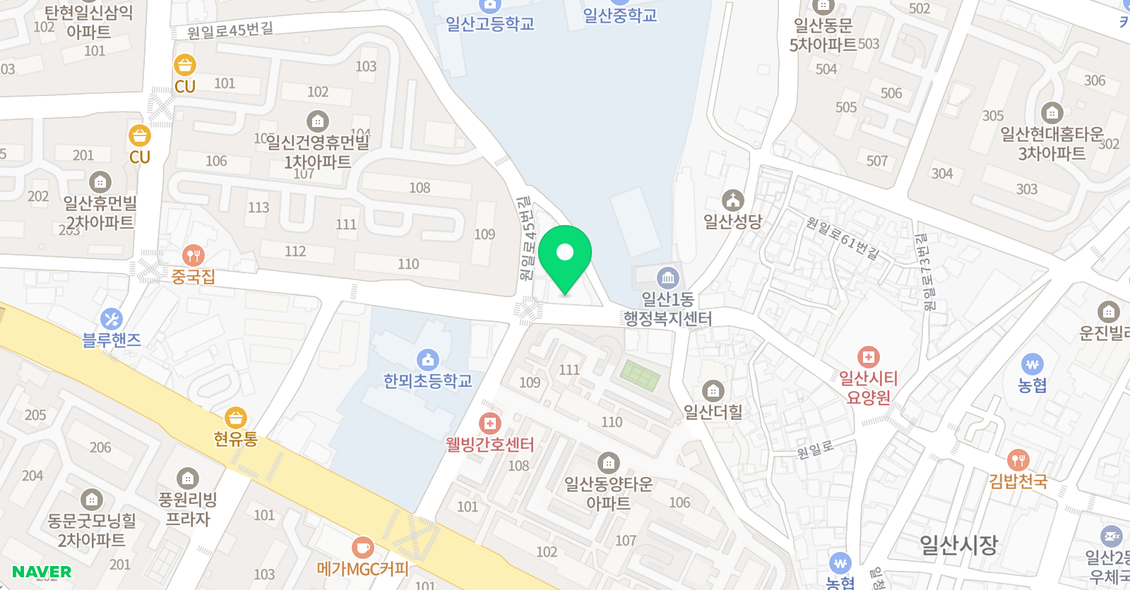한뫼위니드 수학학원 위치