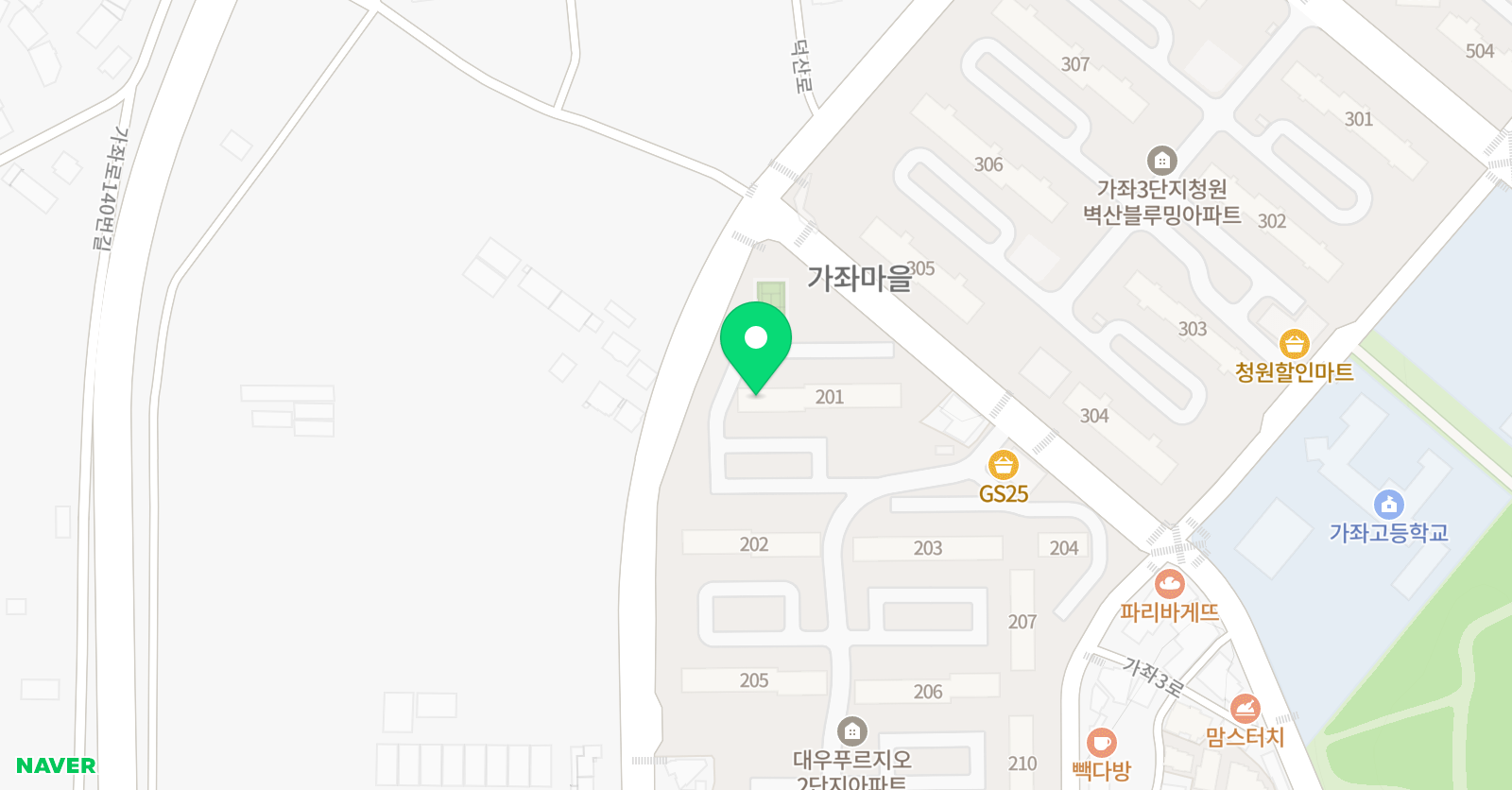 아소비 가좌마을점 위치
