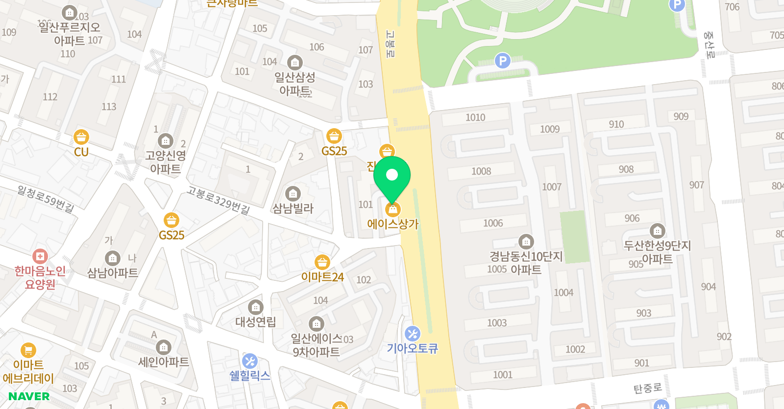 캐슬 피아노학원 일산동 위치