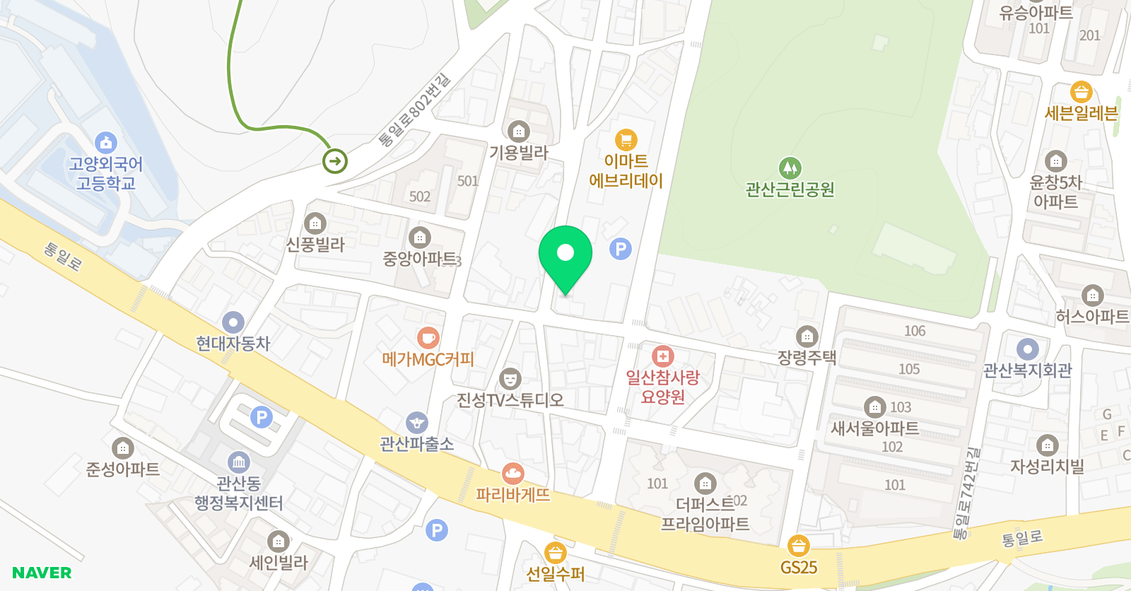 관산한양 발레학원 위치