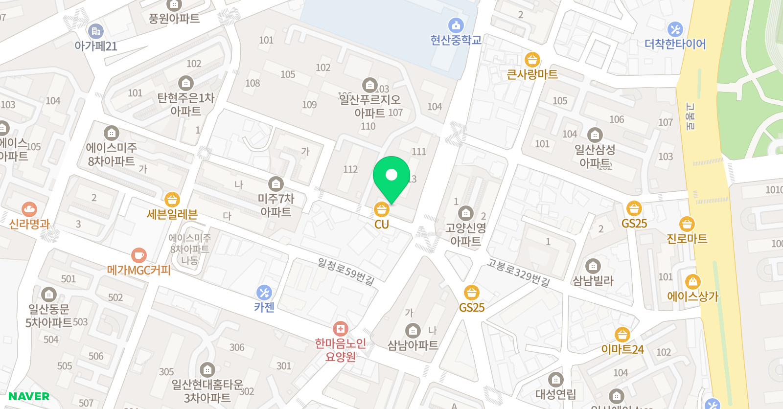 뮤엠 영어 일산푸르지오NEST 위치