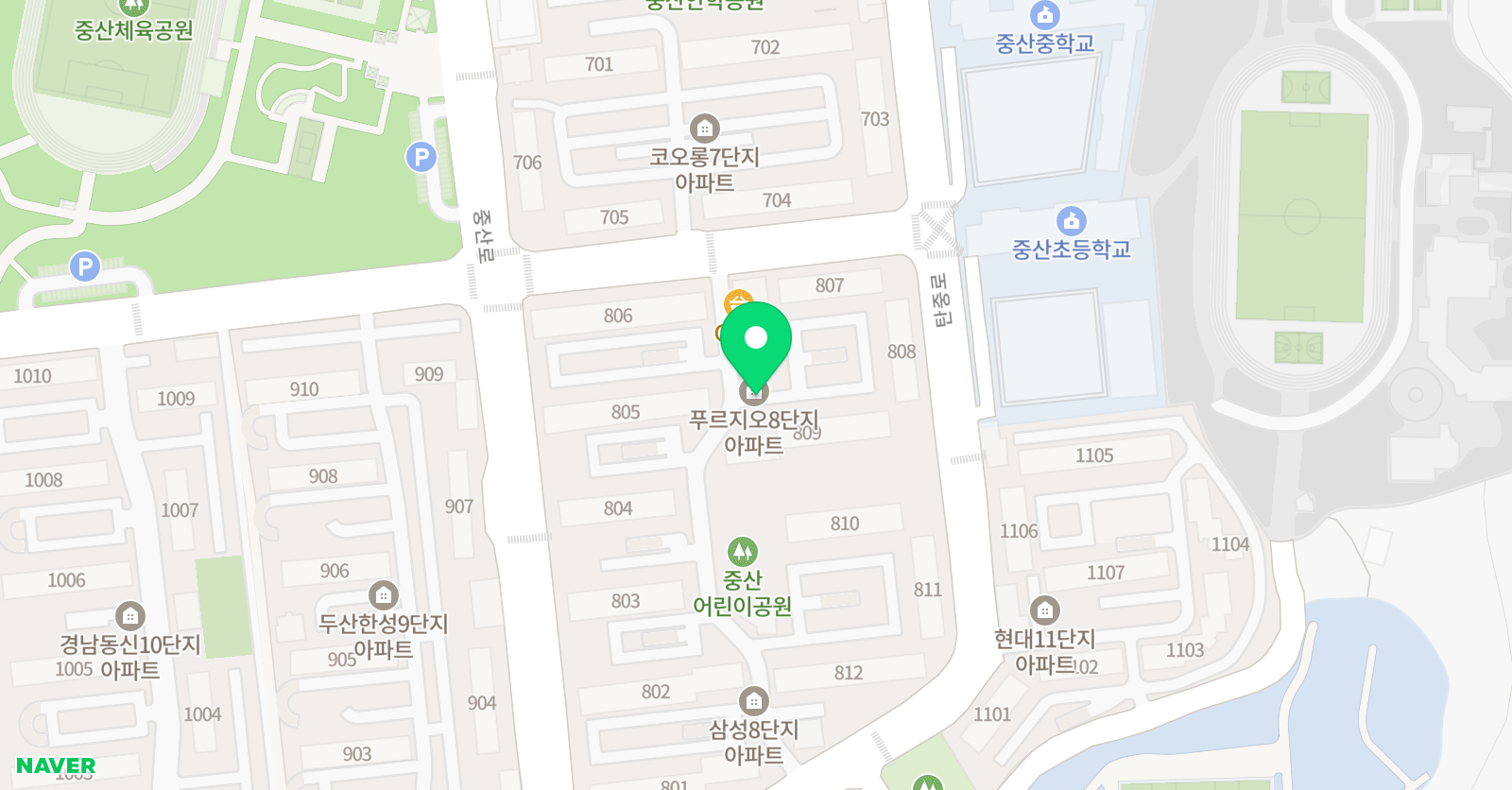 중산석사덕양 태권도 위치