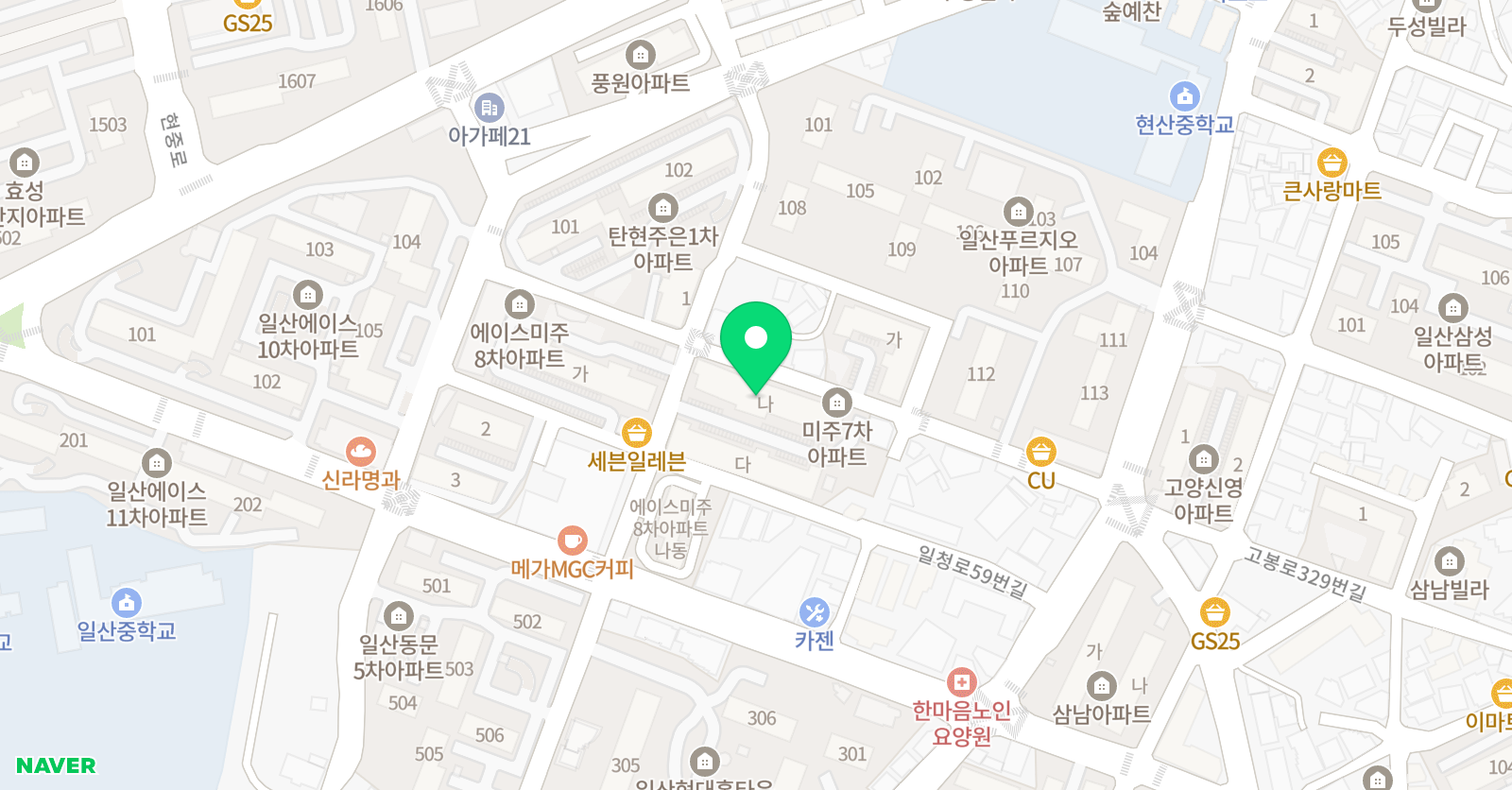 푸르넷 공부방 주엽공부방 위치