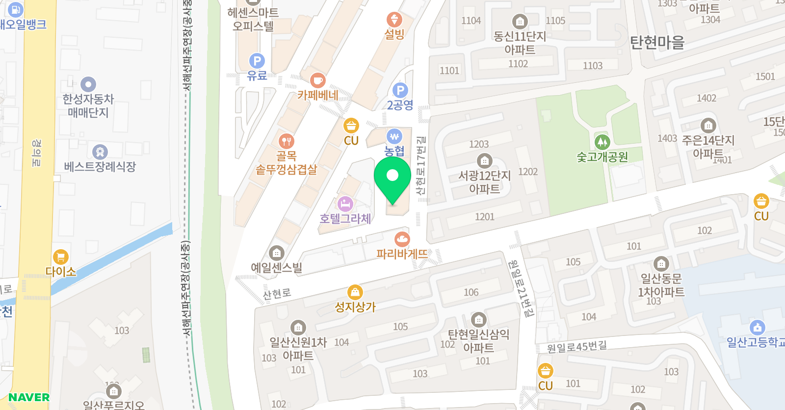 탄현주니퍼 실용음악학원 위치