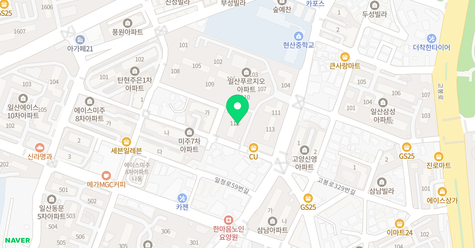 아이스크림홈런 푸르지오점 위치