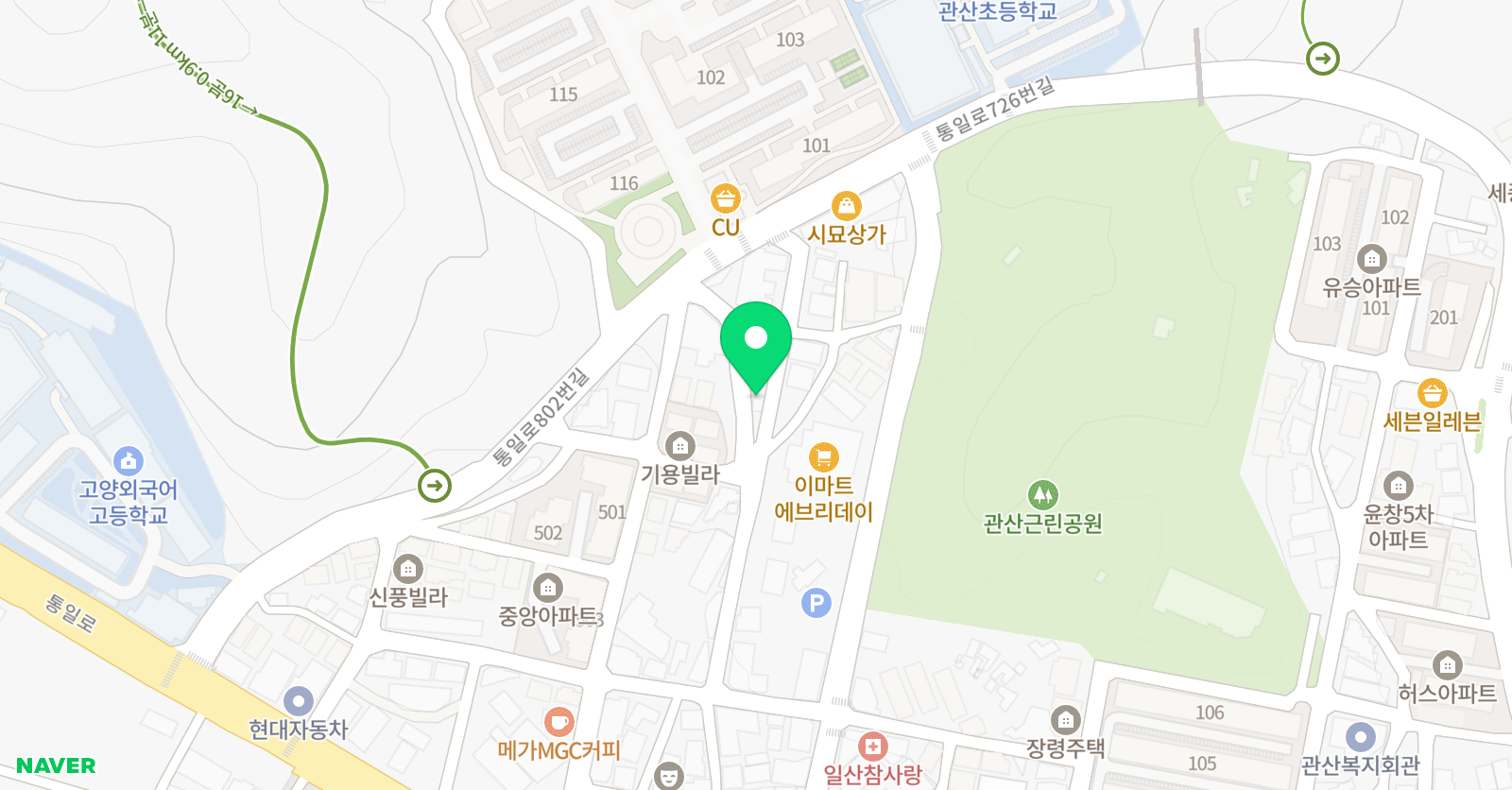 YBM리딩클럽 고양관산1센터 위치