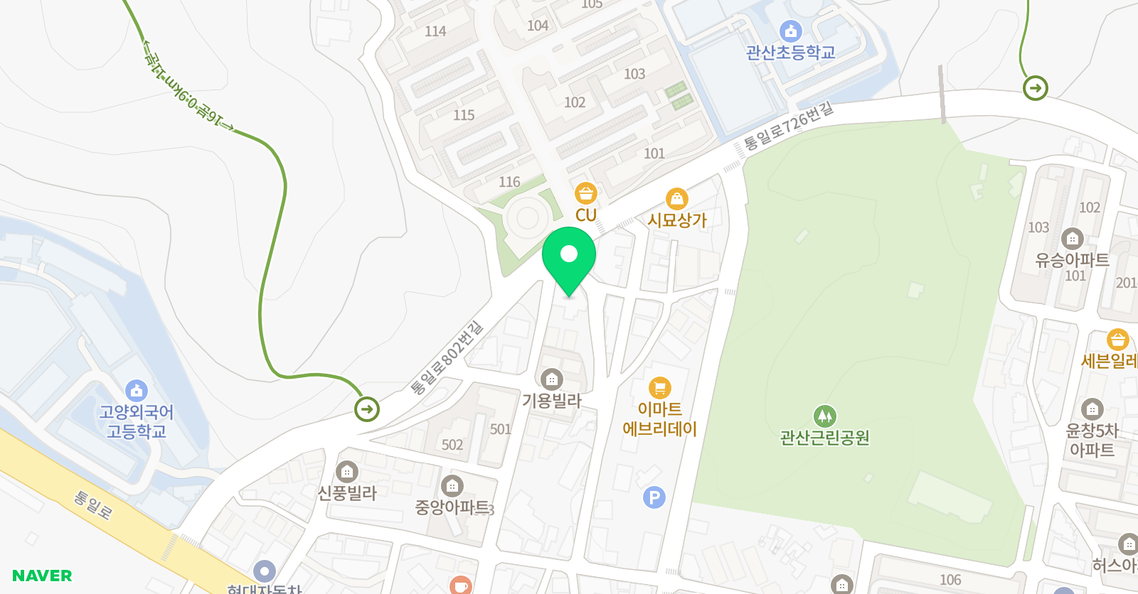 예나더쵸즌 학원 위치
