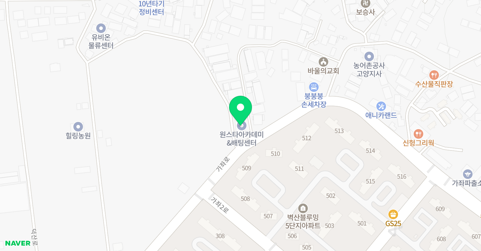 원스타 아카데미&배팅센터 위치