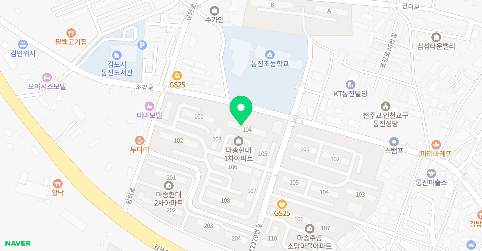 셀파우등생교실 김포통진현대교실 위치