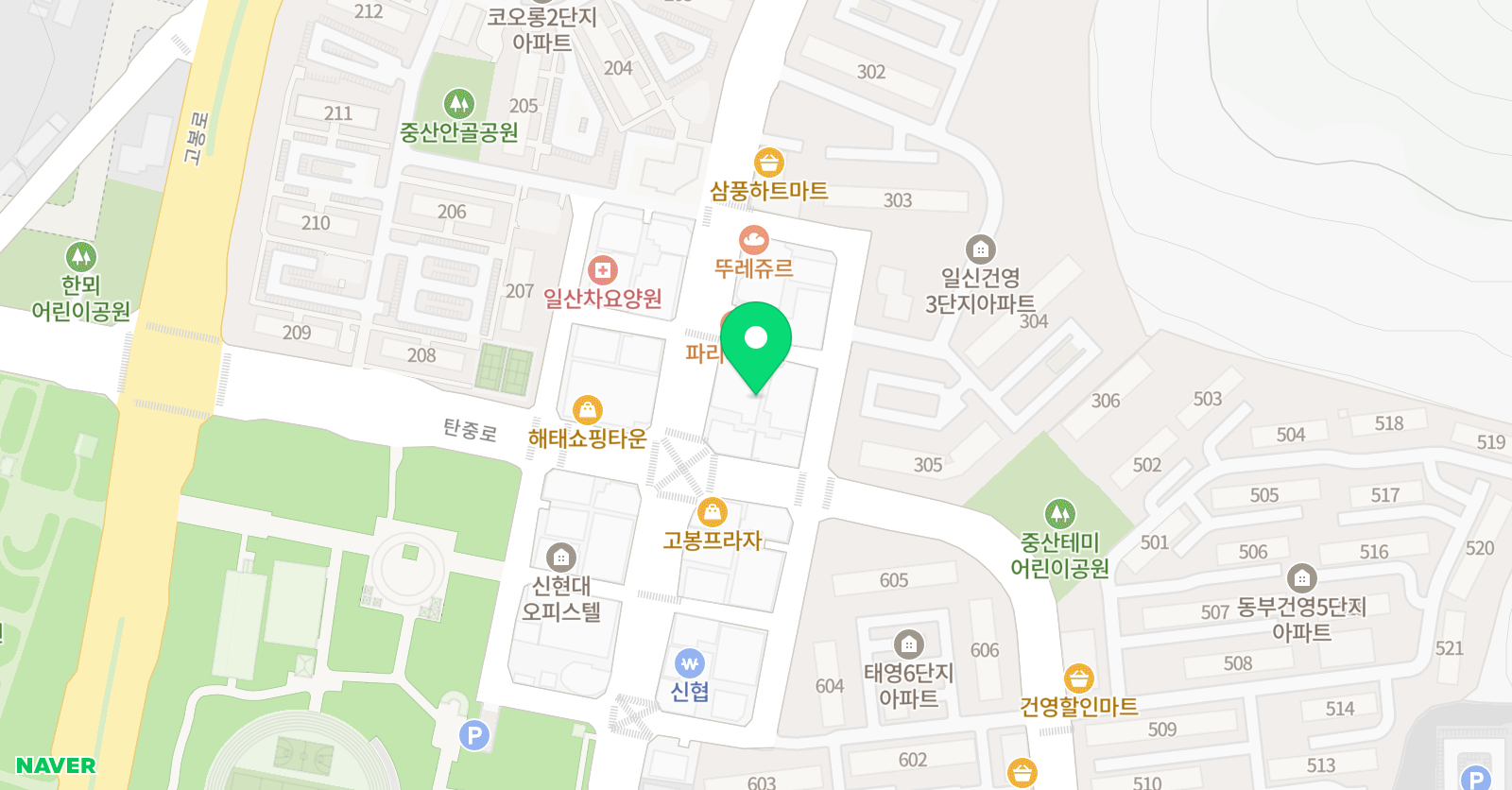 윌그로우 어학원 중산탄현캠퍼스 위치
