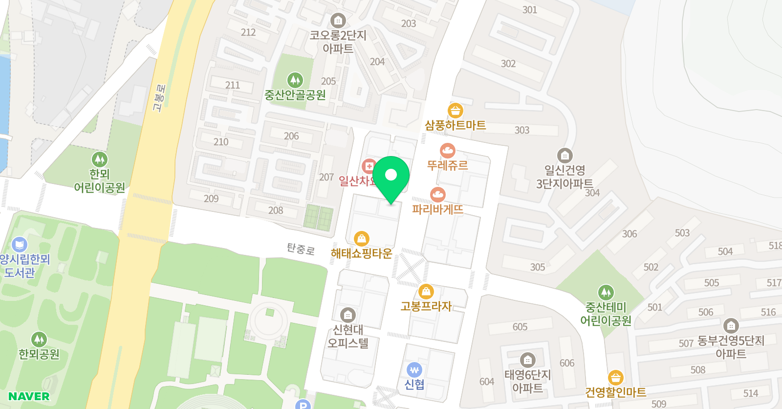 에이듀 중산 수학학원 위치