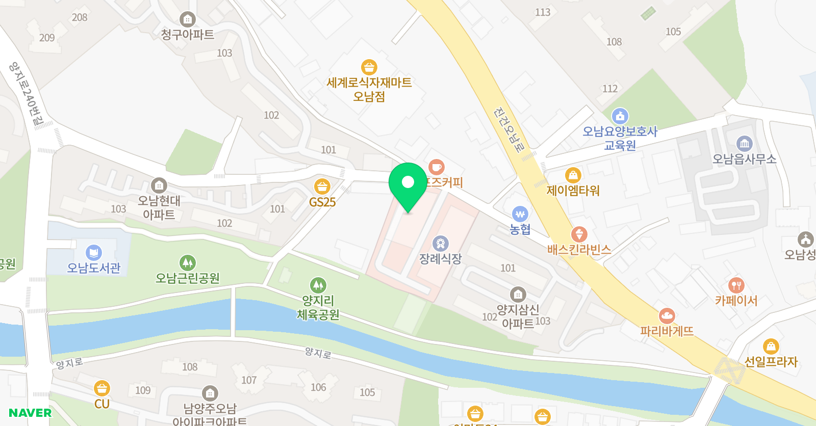 혜윰 학원 오남본원 위치