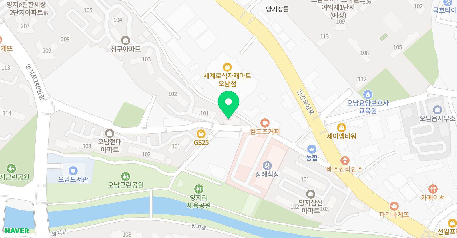 오남 큐이엠더오름 학원 위치