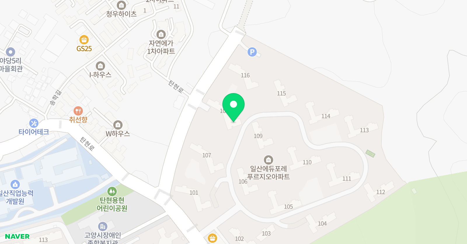 아소비 고양탄현푸르지오점 위치