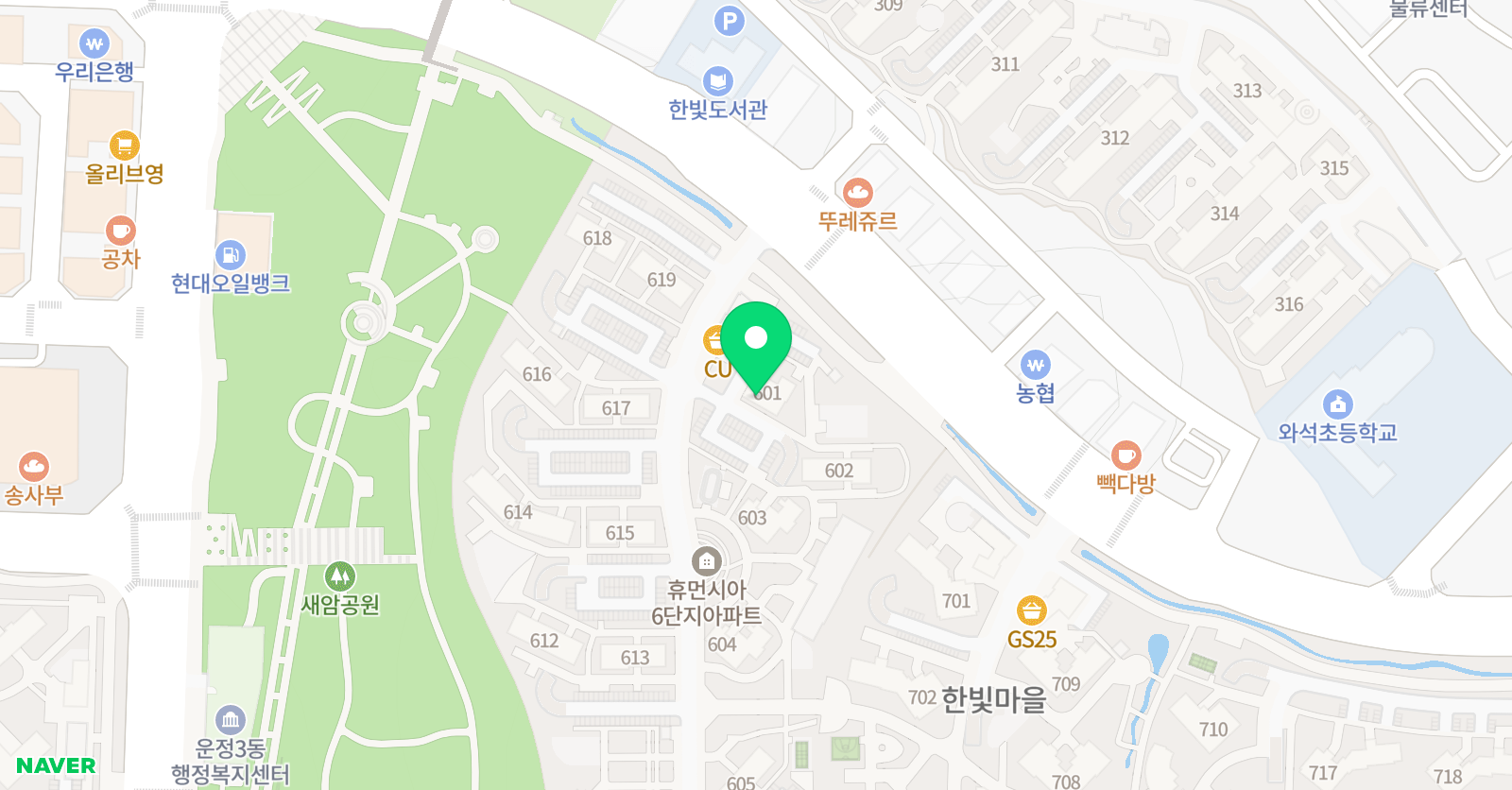 한빛마을공부방 한빛최강T클래스 위치