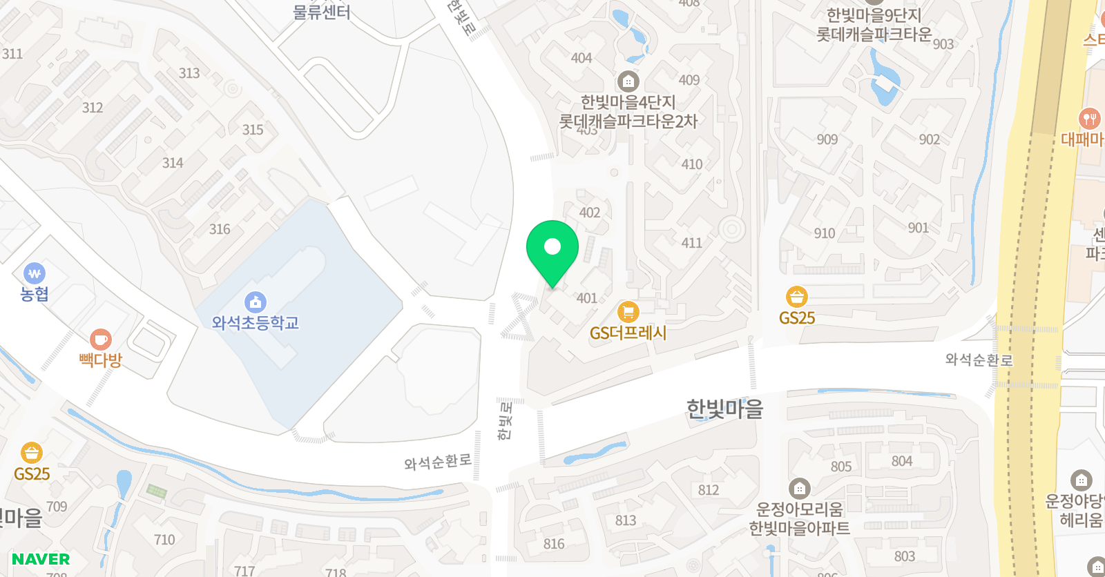윤선생 우리집앞 영어교실 롯데캐슬파크타운점 위치