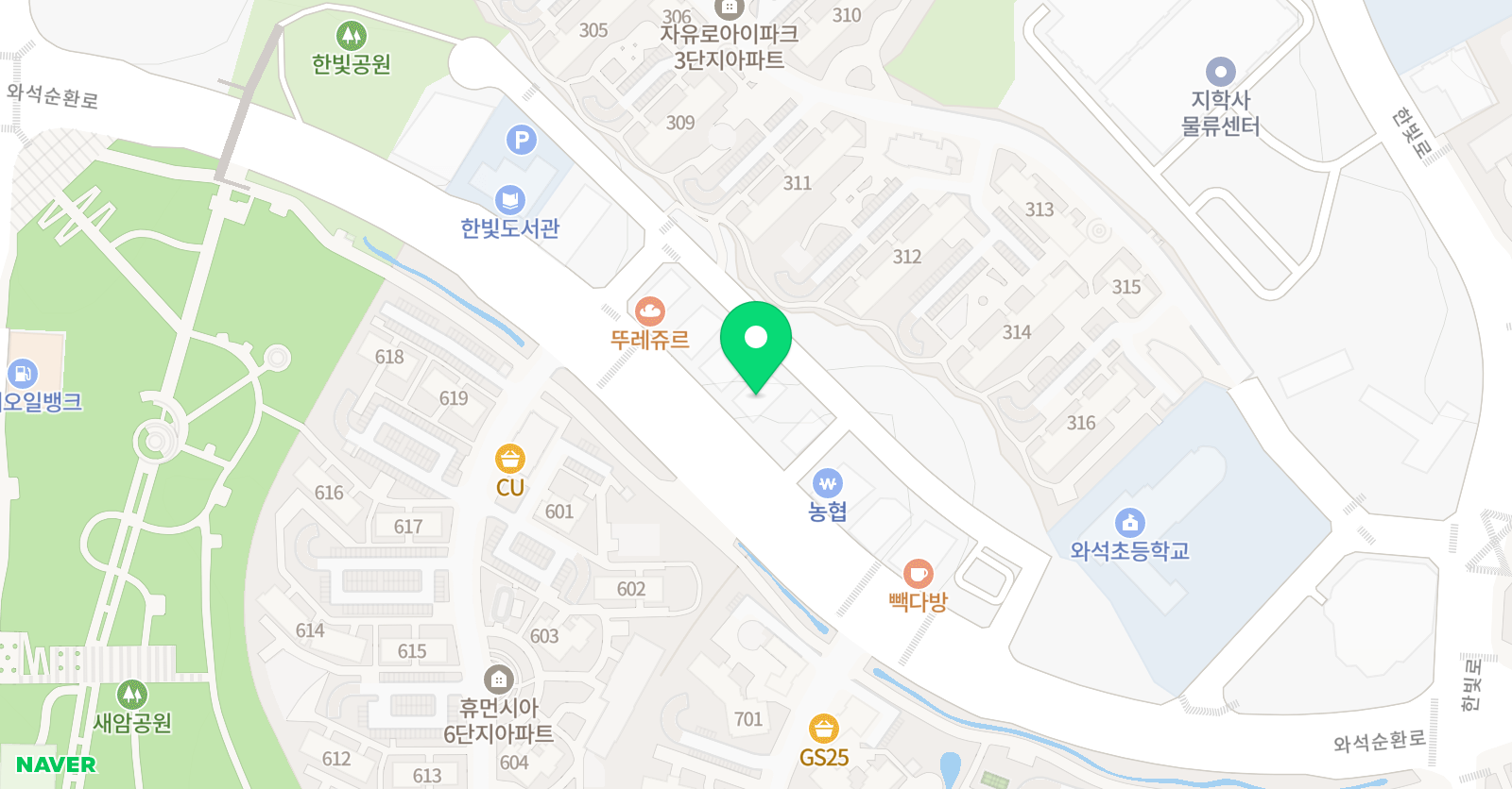 민완식 수학학원 한빛분원 위치