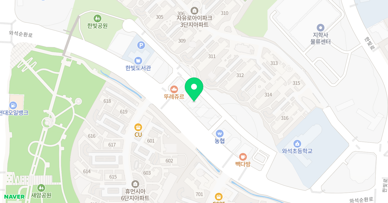 유니팝 미술학원 한빛센터 위치