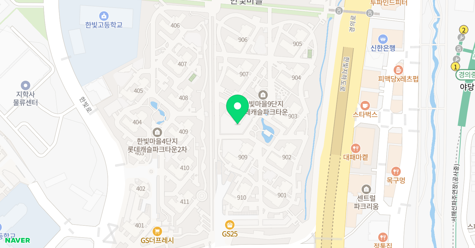 해법독서논술 한빛롯데캐슬파크타운교실 위치
