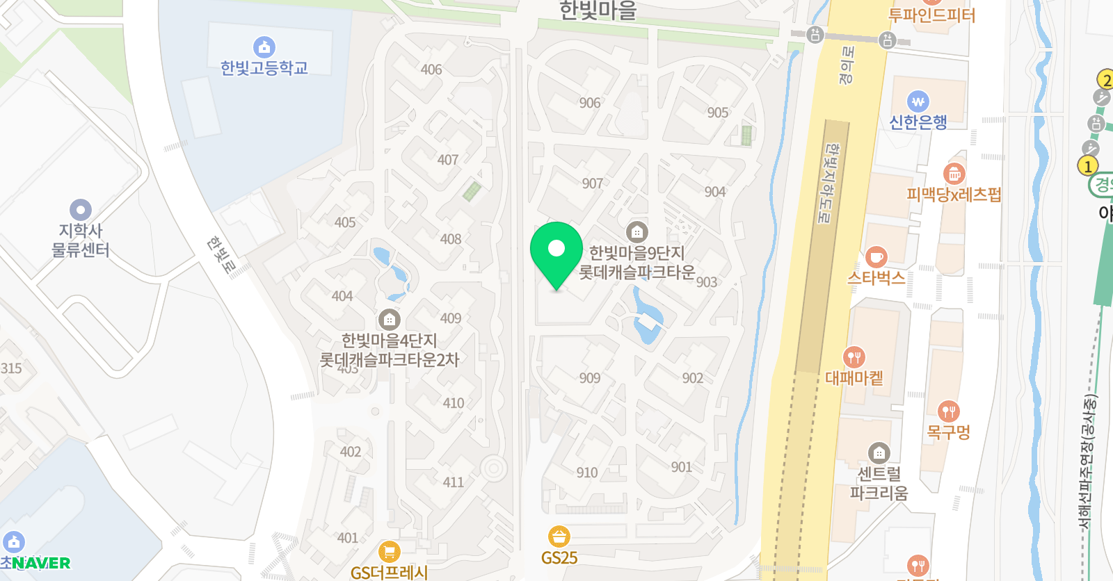 뮤엠 영어 운정파크타운1차NEST 위치