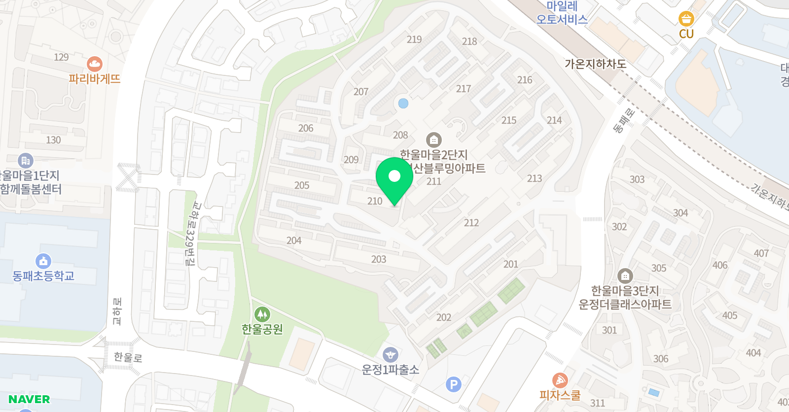뮤엠 영어 한울네스트 위치