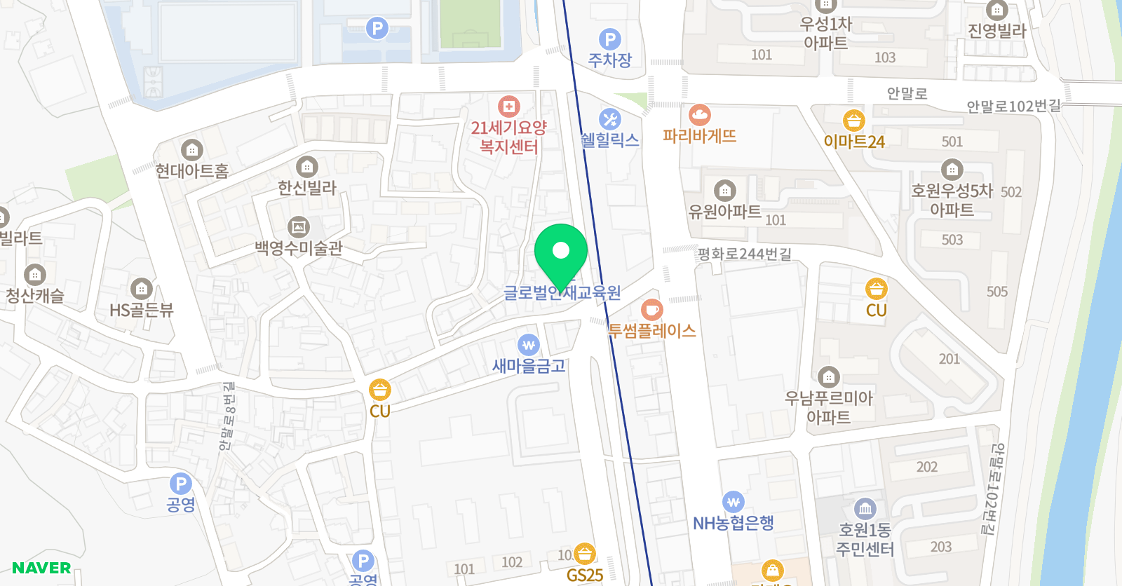지앤비 어학원 회룡캠퍼스 위치