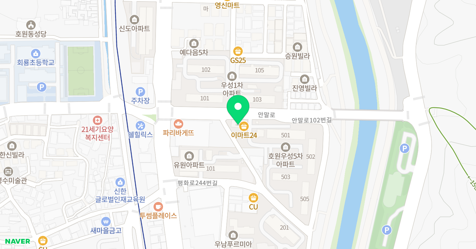 회룡푸르넷 수학교습소 위치