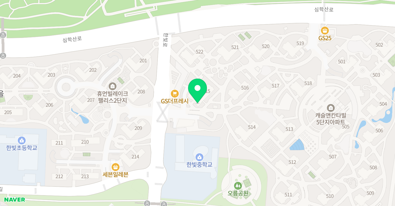 한빛마을 오름 수학 공부방 위치