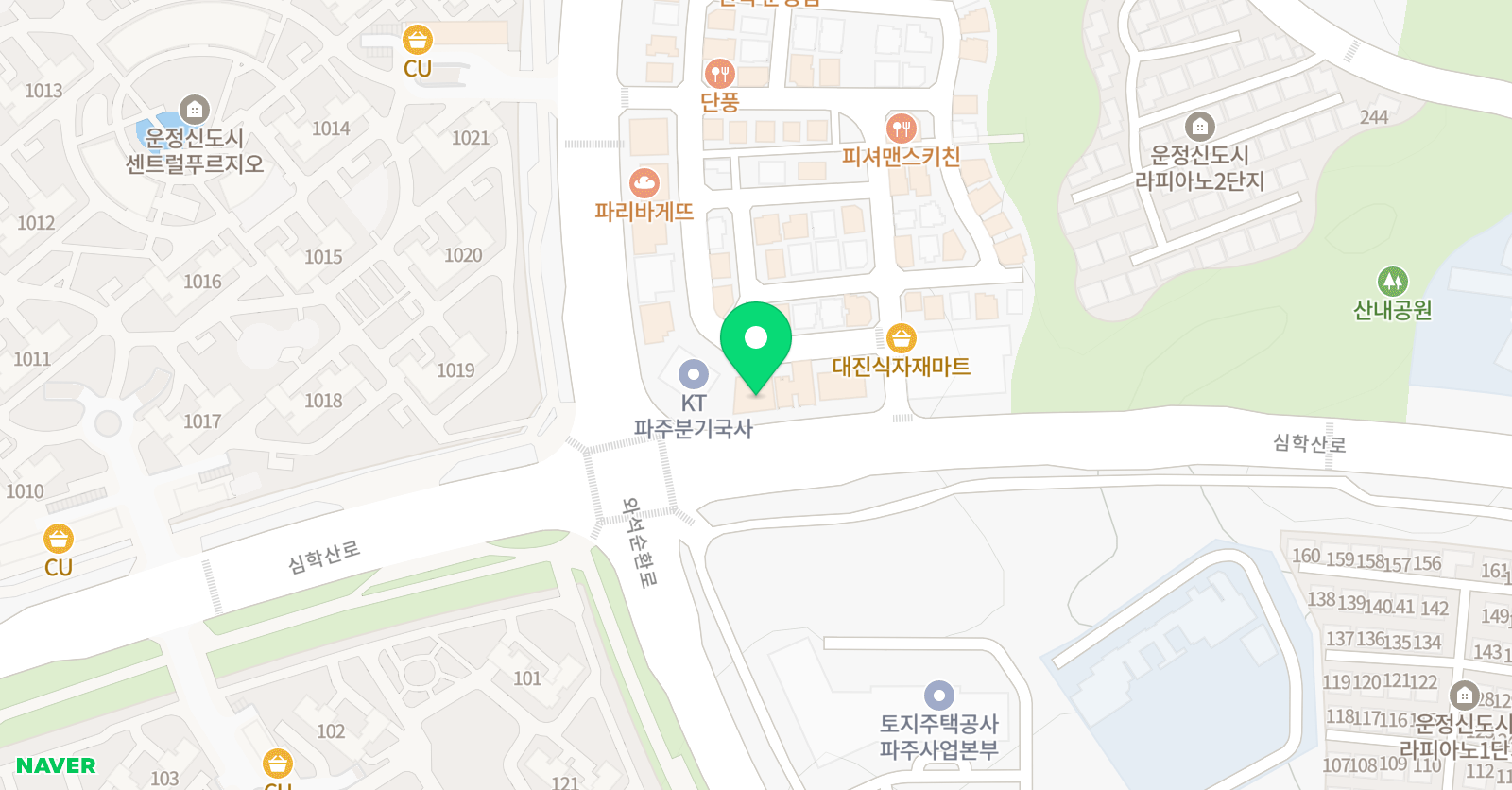 미래엔 영어수학 운정학원 위치