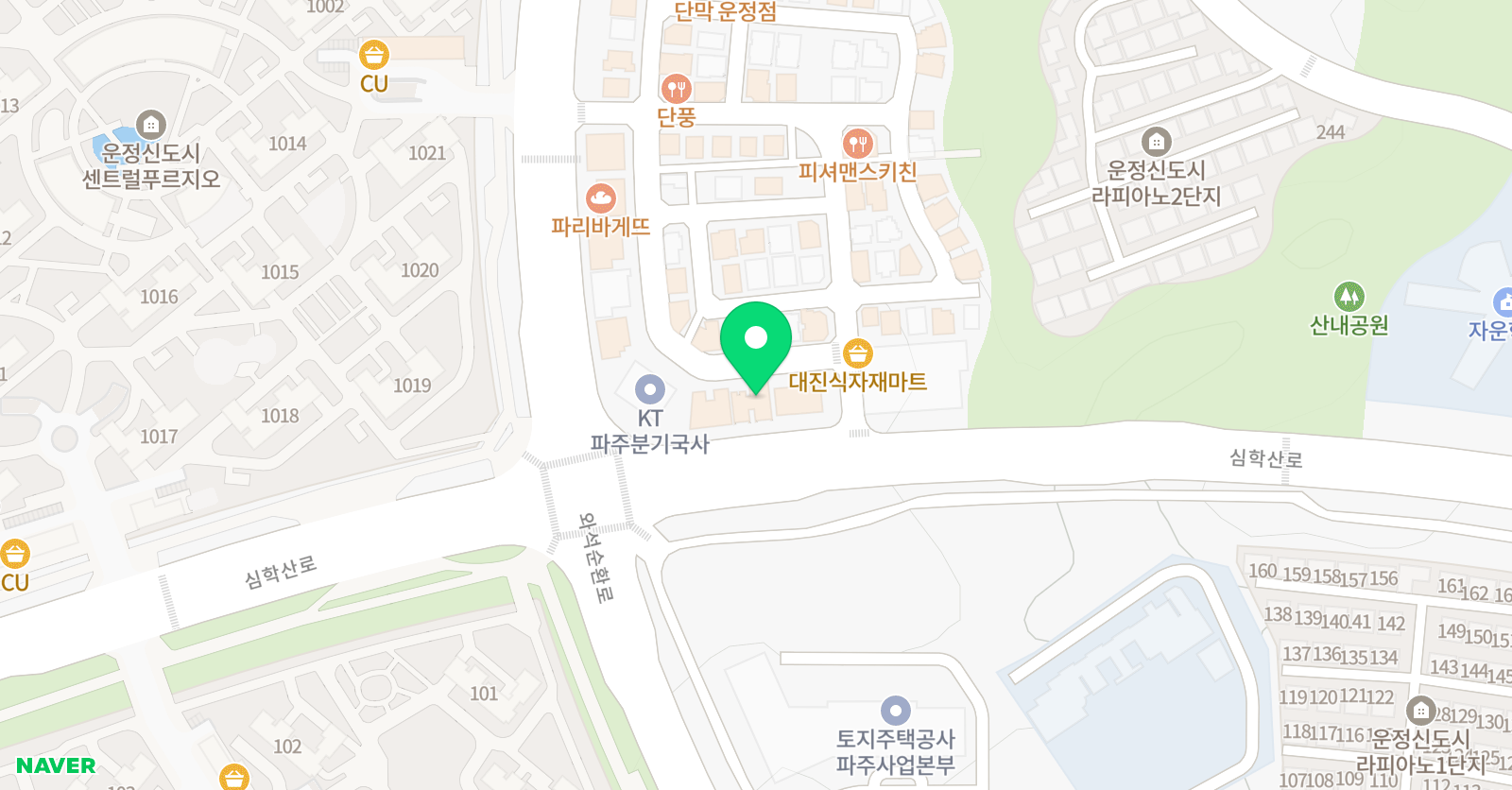 APEX 학원 파주 위치