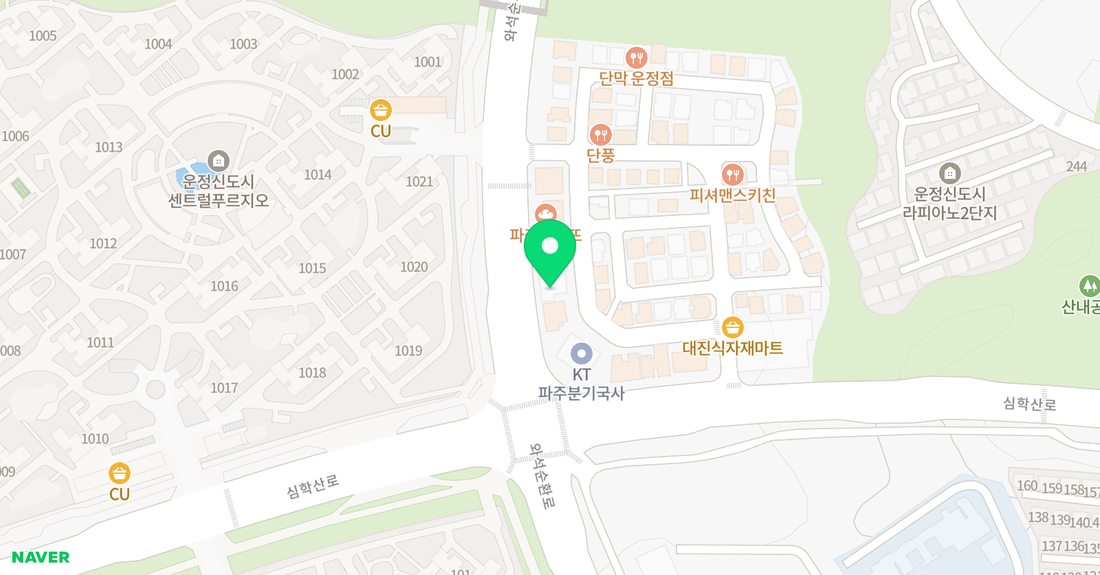 대치동수스터디 학원 운정점 위치