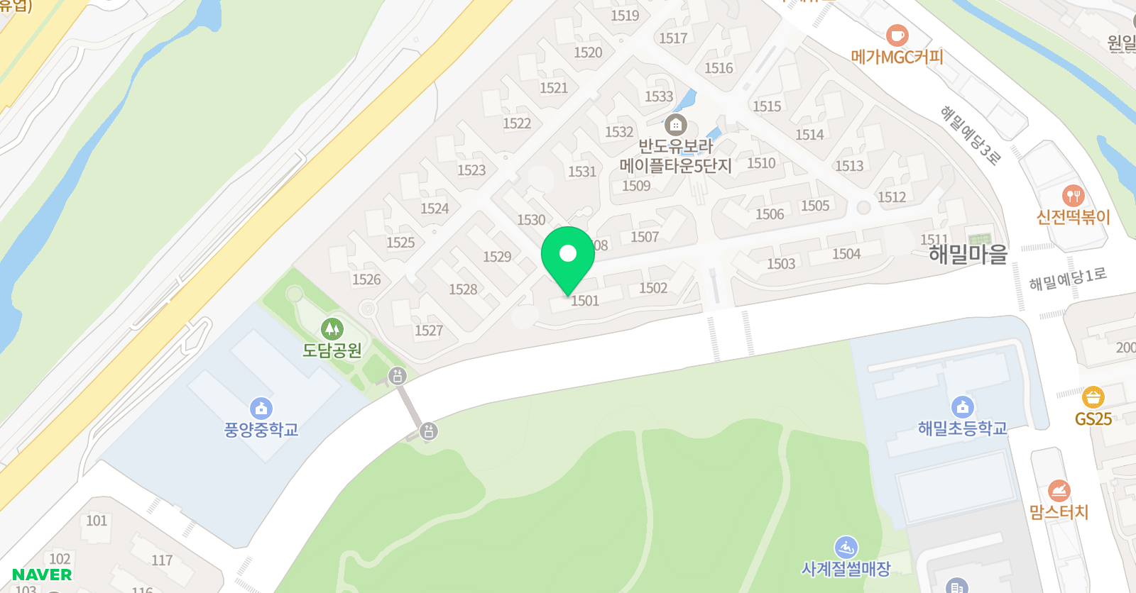 아소비 학습학원 진접 반도유보라점 위치