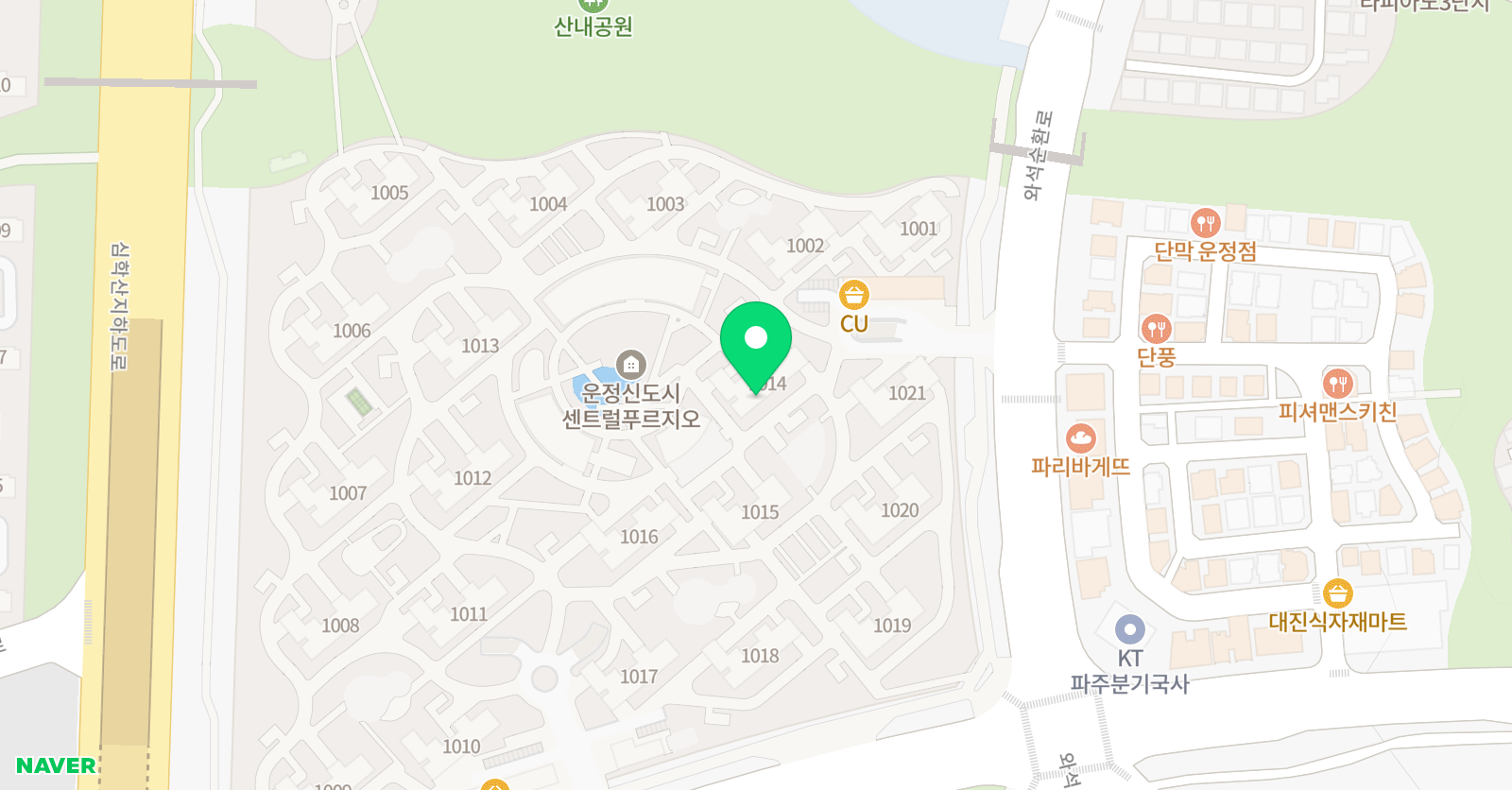 YBM램클래스 파주목동1점 위치